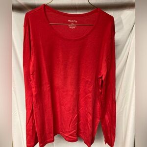 White Stag Red Long-Sleeve Scoop Neck Tee